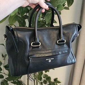 Michael Kors Black Pebbled Leather Satchel